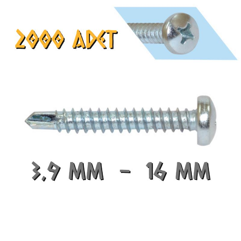 Yağmur Vida YSB Matkap Uçlu Akıllı Vida 3.9x16 mm. - 2000 Adet