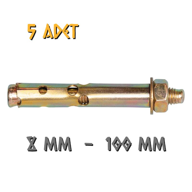 Made Gömlekli Çelik Dübel 8x100 mm. - 5 Adet