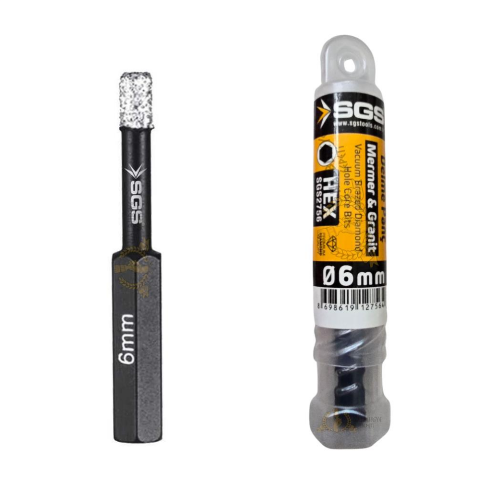 SGS Hex Mermer ve Granit Delme Matkap Ucu Panç - 6 mm. - 1 Adet
