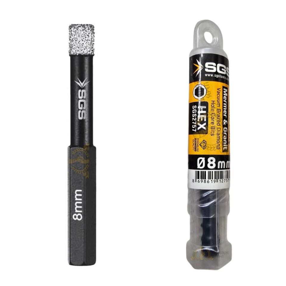 SGS Hex Mermer ve Granit Delme Matkap Ucu Panç - 8 mm. - 1 Adet