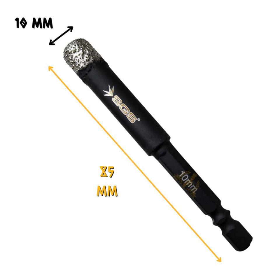 SGS Hex Mermer ve Granit Delme Matkap Ucu Panç - 10 mm. - 1 Adet