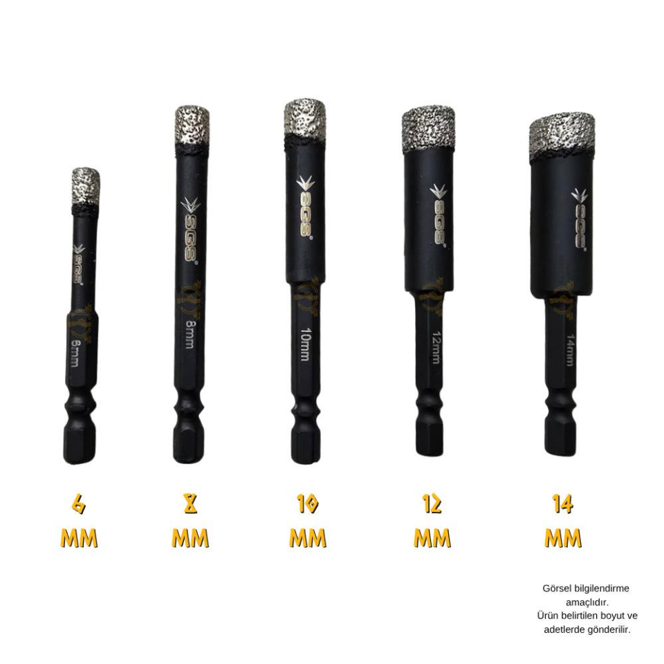 SGS Hex Mermer ve Granit Delme Matkap Ucu Panç - 10 mm. - 1 Adet