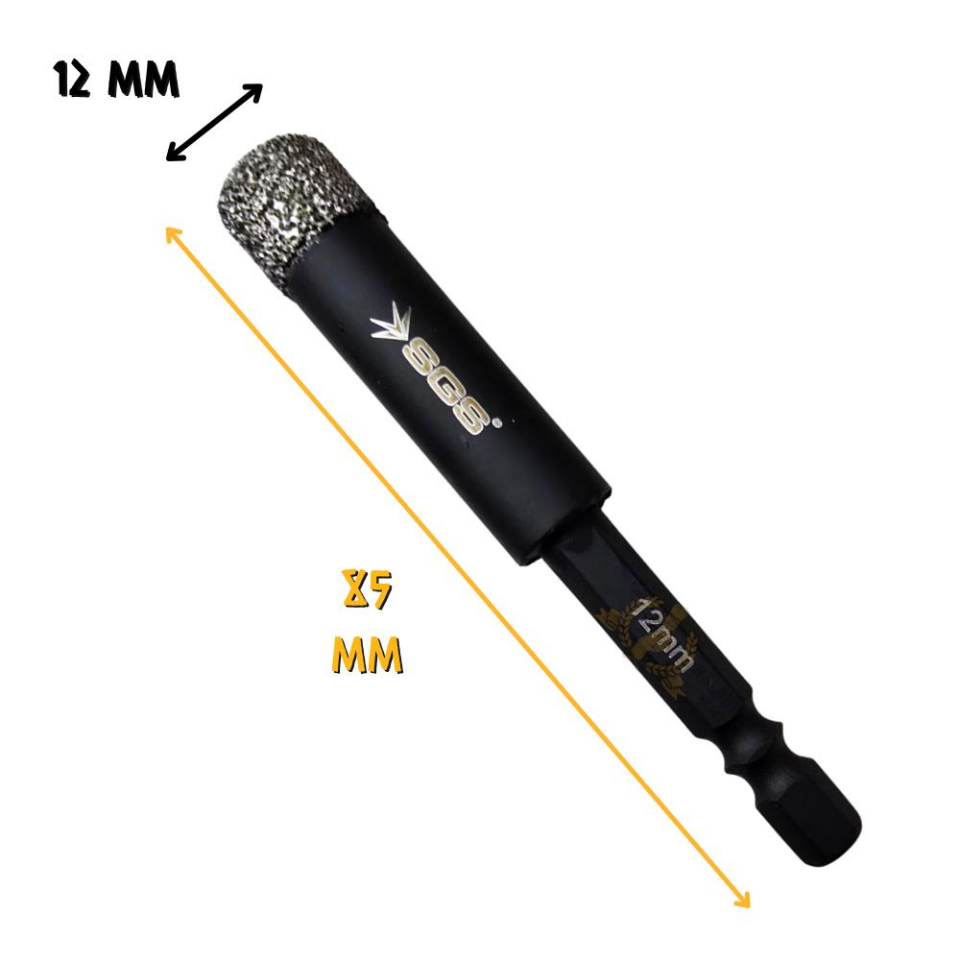 SGS Hex Mermer ve Granit Delme Matkap Ucu Panç - 12 mm. - 1 Adet