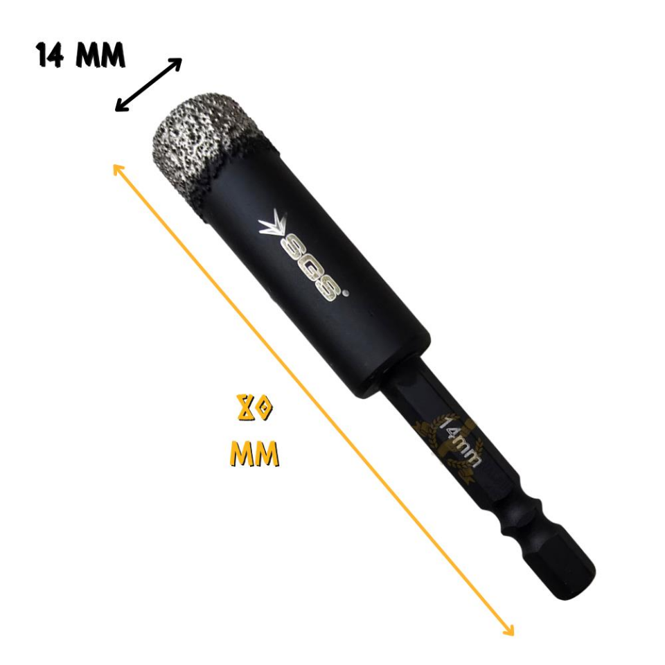 SGS Hex Mermer ve Granit Delme Matkap Ucu Panç - 14 mm. - 1 Adet