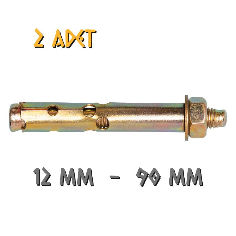 Made Gömlekli Çelik Dübel 12x90 mm. - 2 Adet