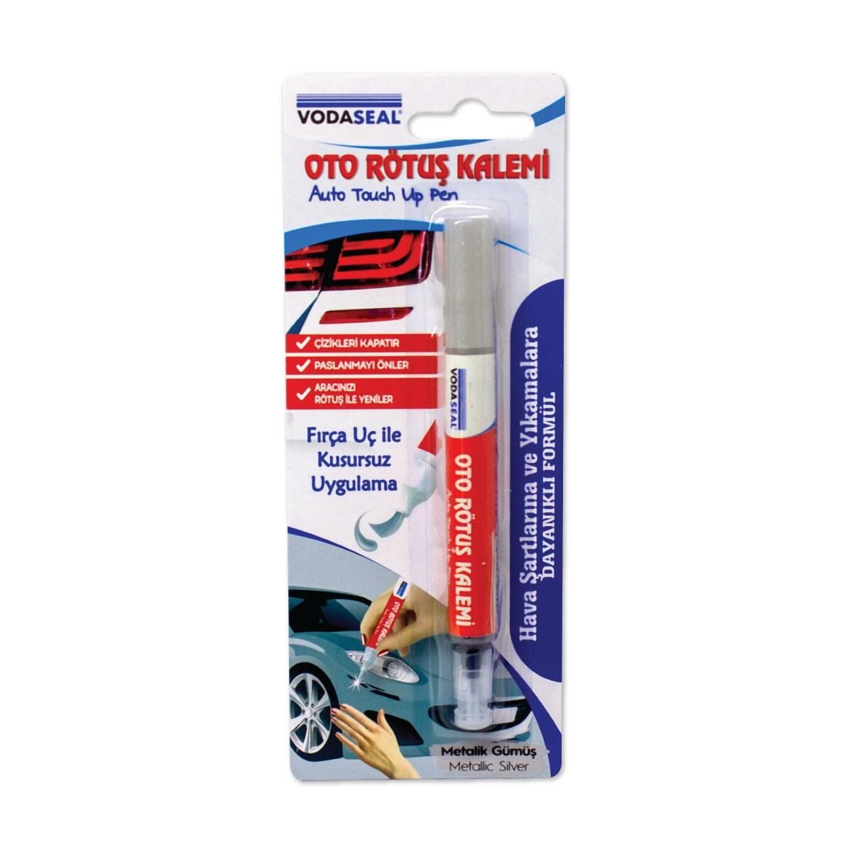 VodaSeal Fırça Uçlu Oto Rötuş Kalemi 5 ml. - Metalik Gümüş Gri