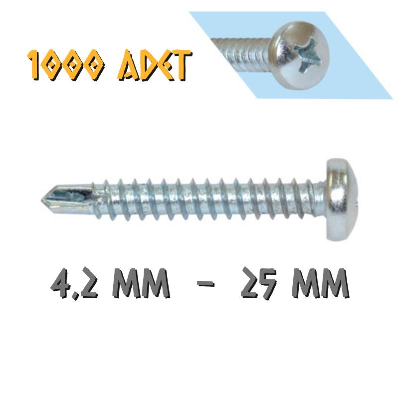 Yağmur Vida YSB Matkap Uçlu Akıllı Vida 4.2x25 mm. - 1000 Adet