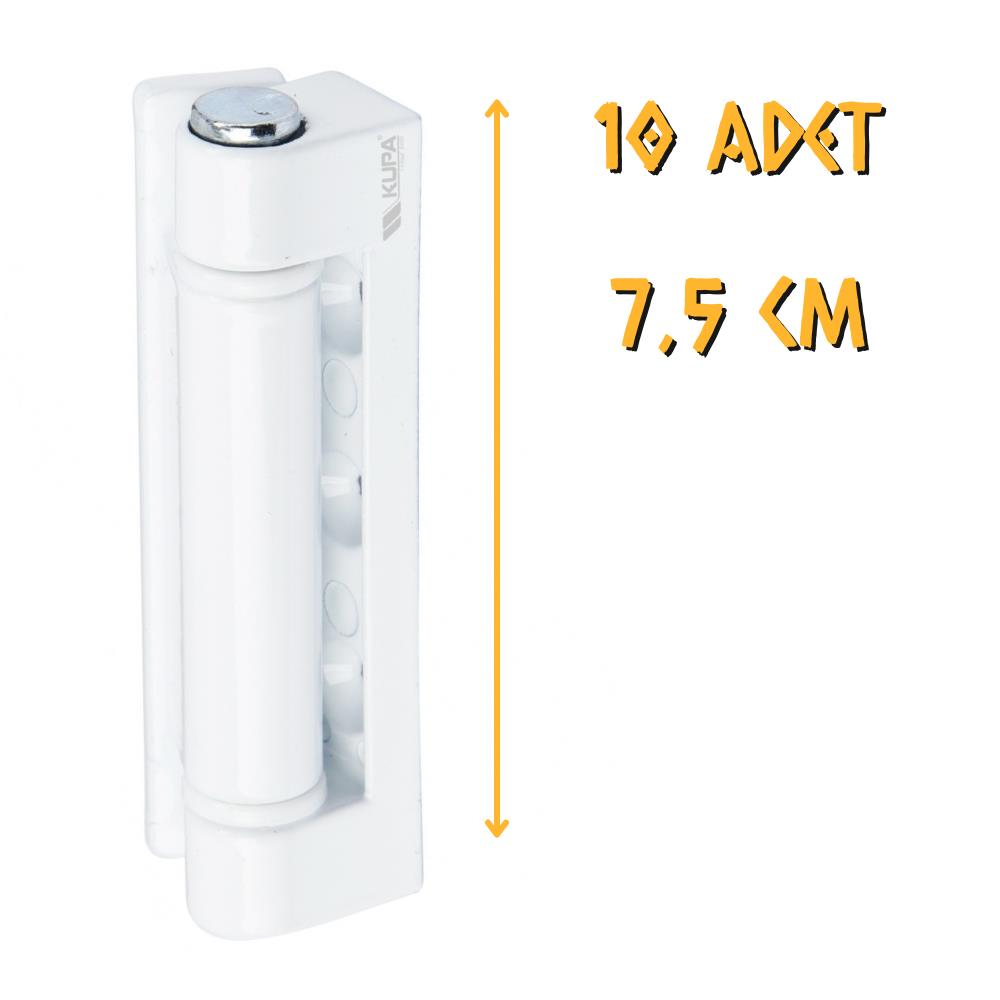 Kupa Zamak Pimapen Menteşesi Beyaz - 7.5 cm. - 10 Adet