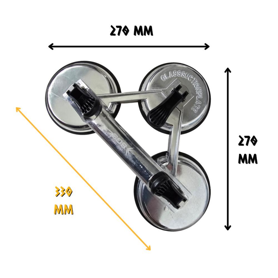 SGS Alüminyum Gövde Profesyonel Vantuz - Üçlü 155 kg.