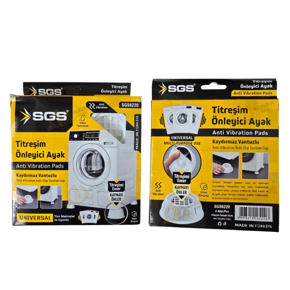 SGS Titreşim Önleyici Vantuzlu Kaydırmaz Ayak Seti - 4 Parça