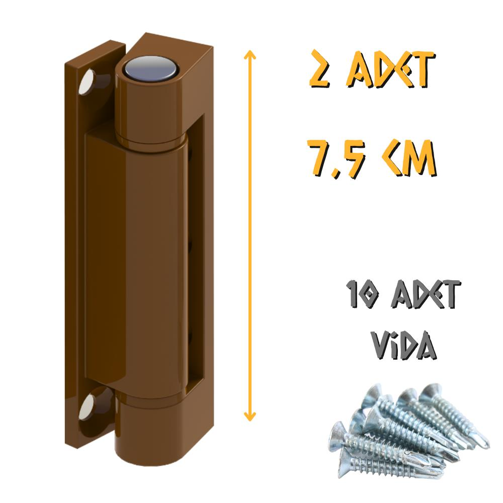 Kupa Zamak Pimapen Menteşesi Kahve - 7.5 cm. - 2 Adet (10 Adet Vida)