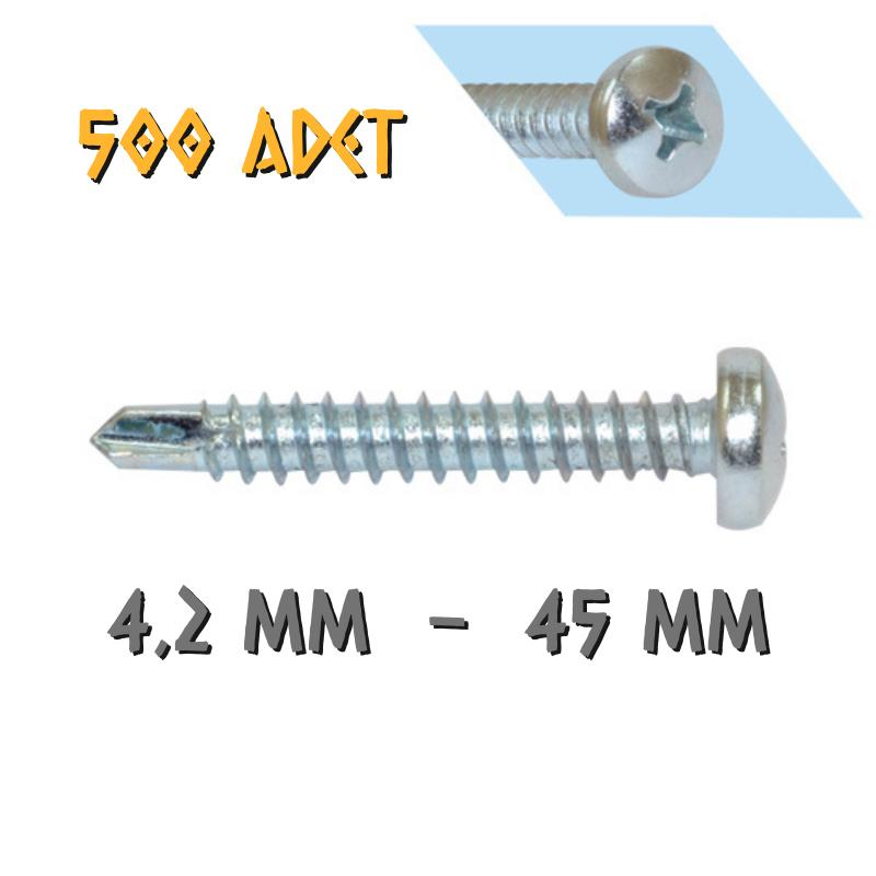 Yağmur Vida YSB Matkap Uçlu Akıllı Vida 4.2x45 mm. - 500 Adet