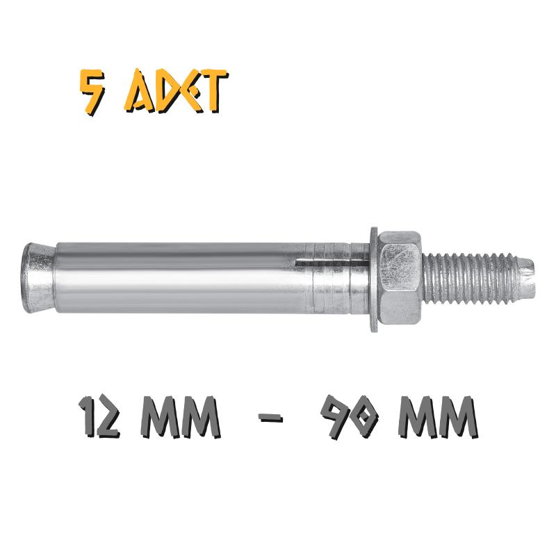 Made Borulu Çelik Dübel 12x90 mm. - 5 Adet