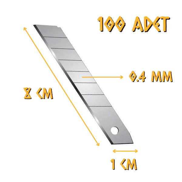 Kupa Maket Bıçağı Falçata Yedeği 9 X 0.4 mm. - 100 Adet