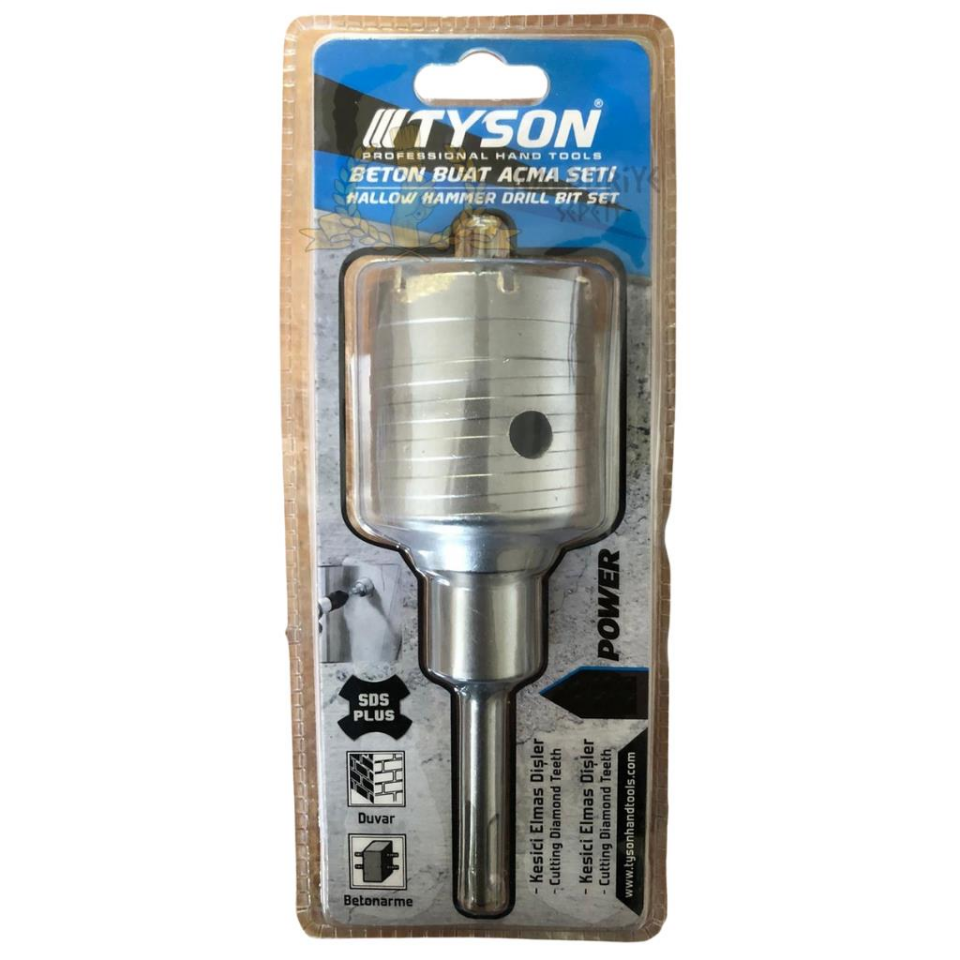 Kupa Tyson SDS Beton Yuvarlak Buat Açma Seti 45 mm.