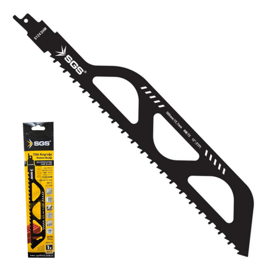 SGS Tilki Kuyruğu Testere Bıçağı Briket-Gaz Beton Ytong-Tuğla - 305 mm. - 1 Adet