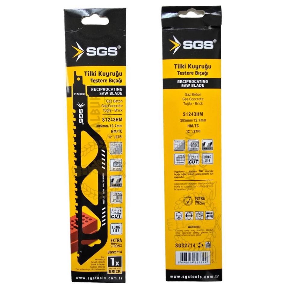 SGS Tilki Kuyruğu Testere Bıçağı Briket-Gaz Beton Ytong-Tuğla - 305 mm. - 1 Adet
