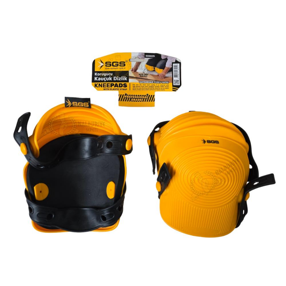 SGS Yumuşak İç Pedli Kaydırmaz Koruyucu Körüklü Kauçuk Dizlik