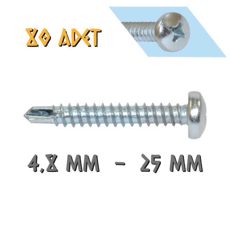 Yağmur Vida YSB Matkap Uçlu Akıllı Vida 4.8x25 mm. - 80 Adet
