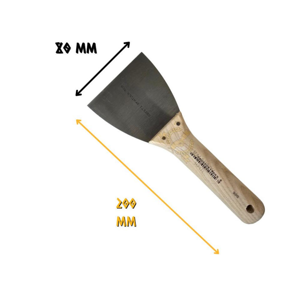 SGS Ahşap Saplı Çelik Macun Spatula 8 cm.