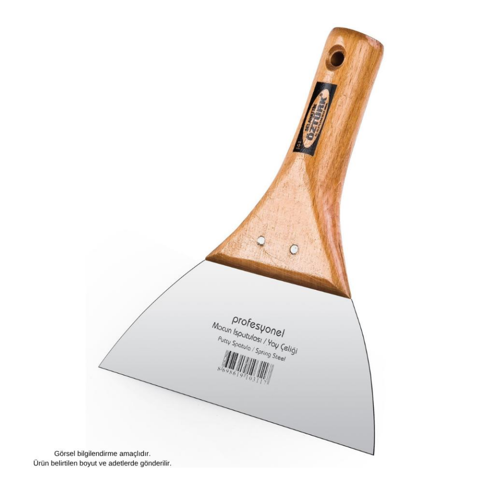SGS Ahşap Saplı Çelik Macun Spatula 12 cm.