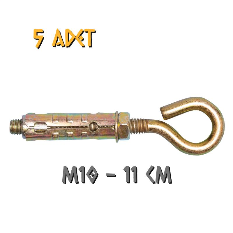 Made Kapalı Kancalı Çelik Dübel M10 - 5 Adet