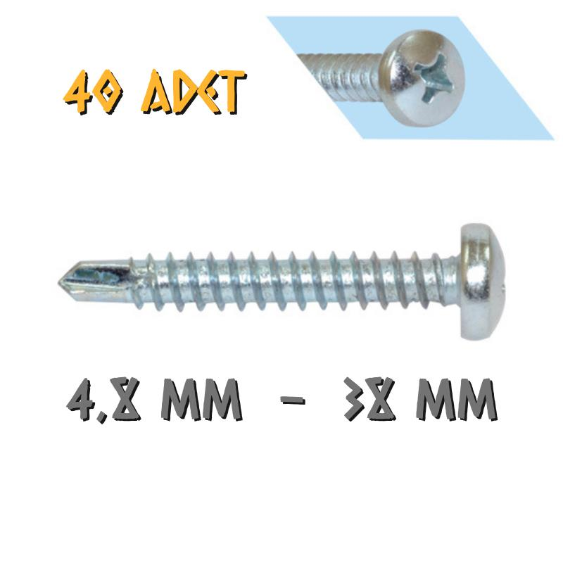 Yağmur Vida YSB Matkap Uçlu Akıllı Vida 4.8x38 mm. - 40 Adet