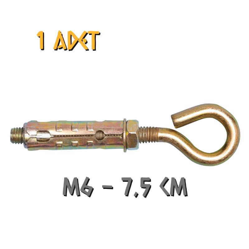 Made Kapalı Kancalı Çelik Dübel M6 - 1 Adet