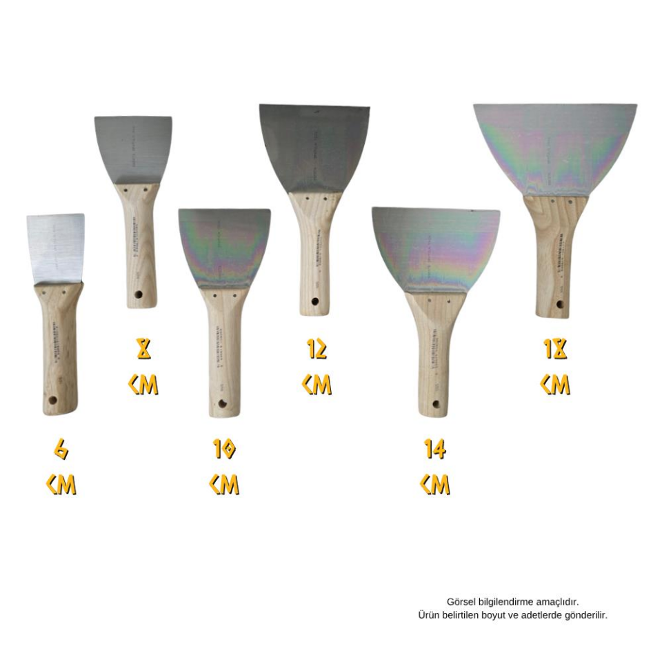 SGS Ahşap Saplı Çelik Macun Spatula 18 cm.