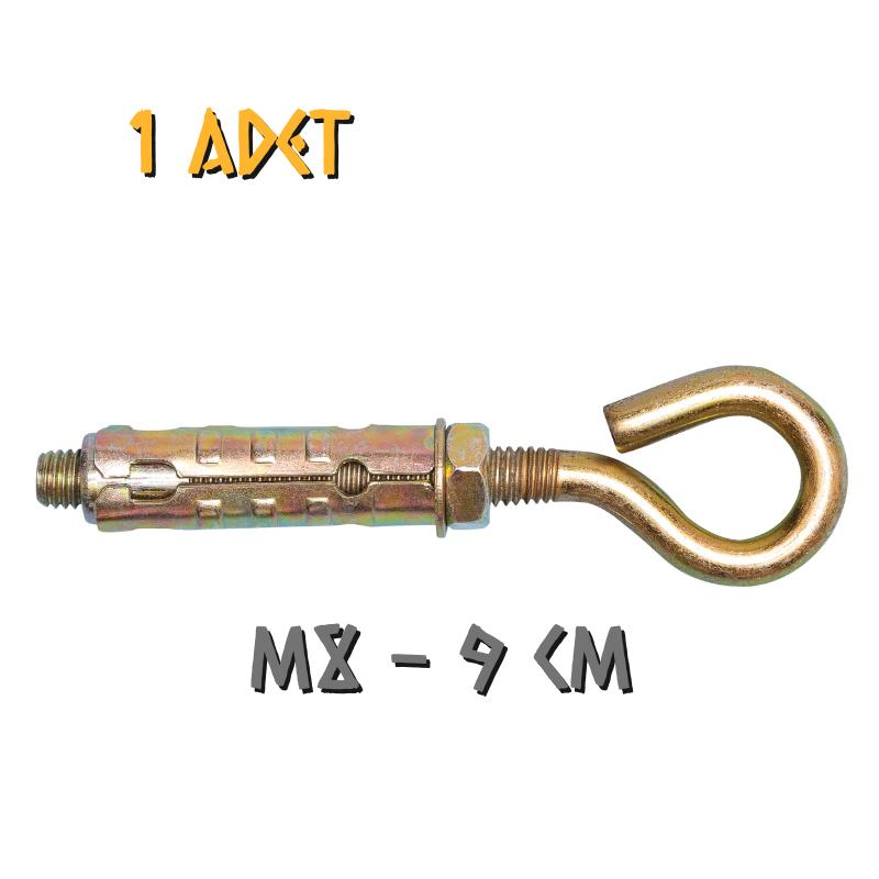 Made Kapalı Kancalı Çelik Dübel M8 - 1 Adet
