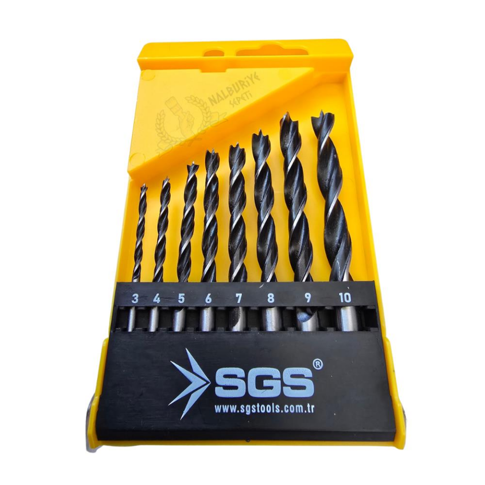 SGS HSS Ahşap Matkap Ucu Seti - 3-10 mm Arası - 8 Farklı Parça