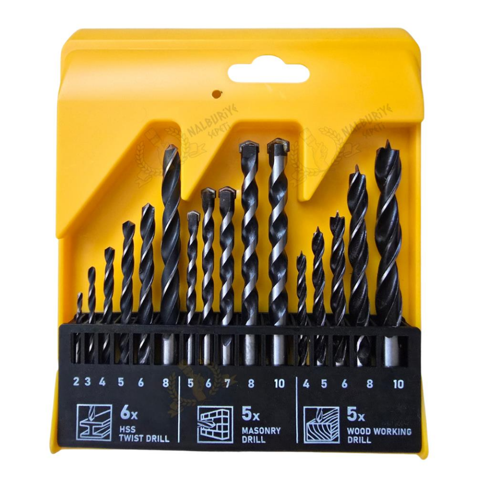 SGS Karışık Matkap Ucu Seti - HSS Metal-Elmas Beton-Ahşap - 16 Parça