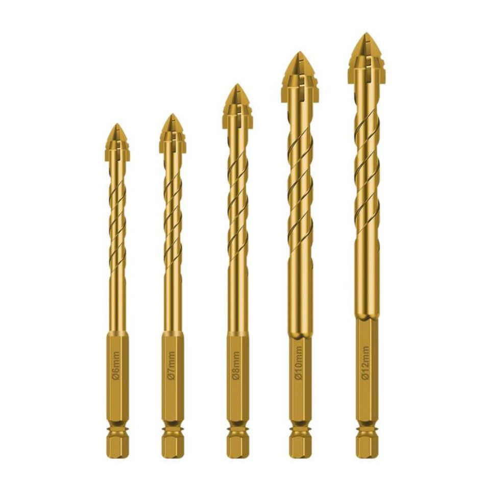 SGS Çok Amaçlı Hex Matkap Ucu Seti - Fayans-Ahşap-Metal-Tuğla - 6-7-8-10-12 mm. 5 Parça