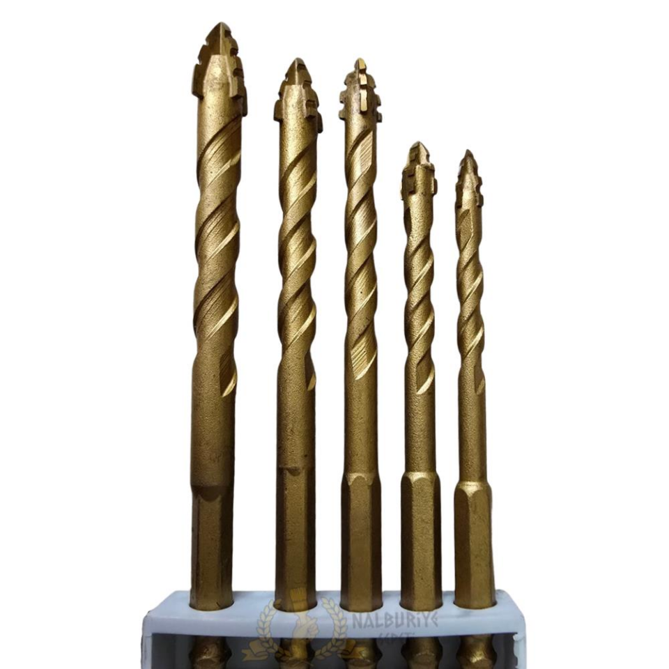 SGS Çok Amaçlı Hex Matkap Ucu Seti - Fayans-Ahşap-Metal-Tuğla - 6-7-8-10-12 mm. 5 Parça