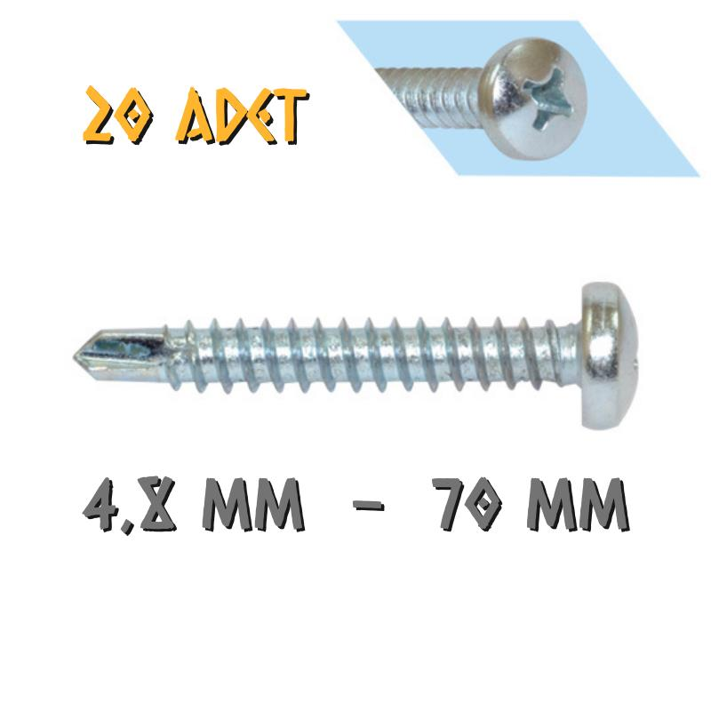 Yağmur Vida YSB Matkap Uçlu Akıllı Vida 4.8x70 mm. - 20 Adet