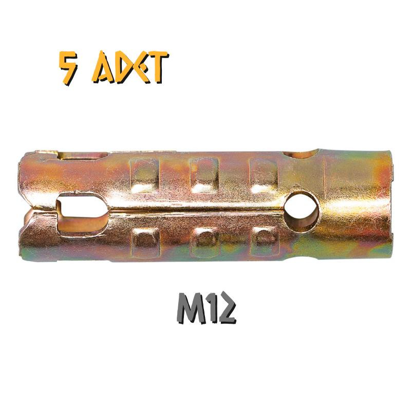 Made S Tipi Çelik Dübel M12 - 5 Adet