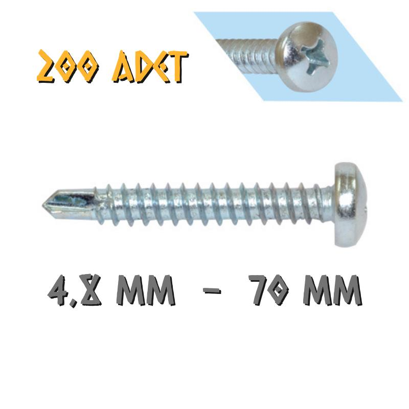 Yağmur Vida YSB Matkap Uçlu Akıllı Vida 4.8x70 mm. - 200 Adet