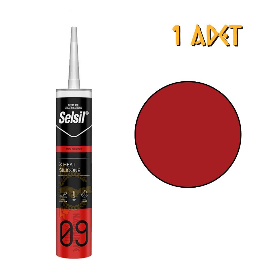 Selsil X 150 Derece Dayanıklı Isı Silikonu KIRMIZI 310 ml. - 1 Adet