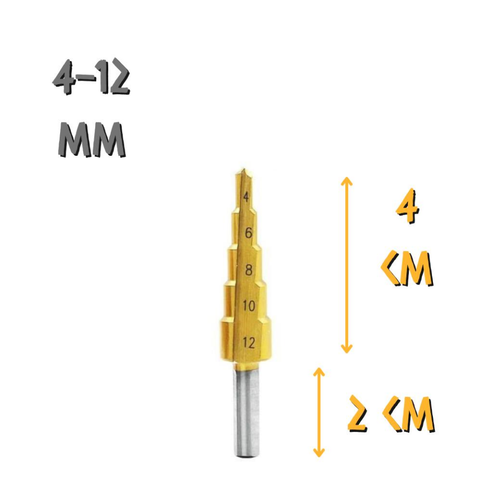 Kupa Tyson Çam Panç Kademeli Matkap Ucu Seti 4-12 - 4-20 - 4-32 mm.