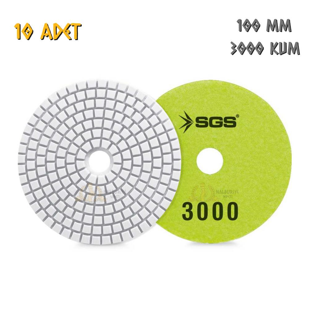 SGS Elmas Polisaj Pedi Mermer-Granit-Fayans - Islak - 3000 Kum - 10 Adet