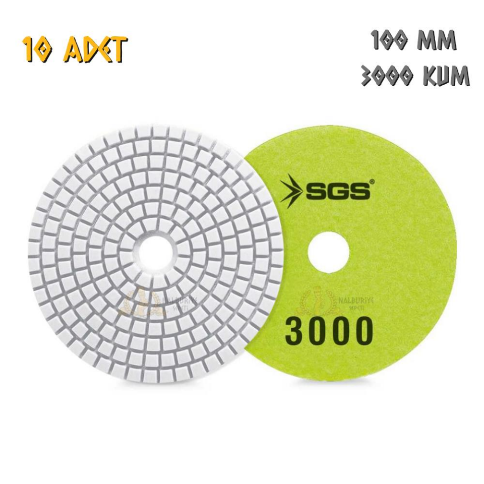 SGS Elmas Polisaj Pedi Mermer-Granit-Fayans - Islak - 3000 Kum - 10 Adet