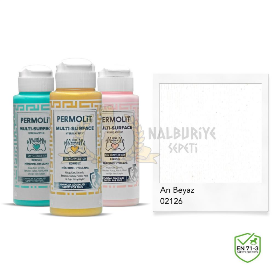 Permolit Multi Surface Akrilik Hobi Boyası ARI BEYAZ 120 ml.