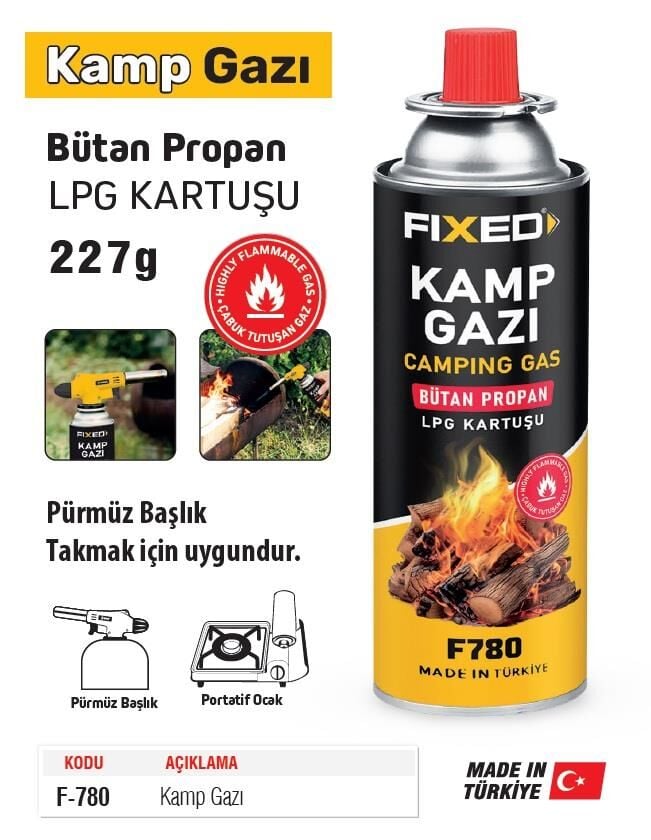 SGS Fixed Bütan Propan Kamp Gazı LPG Kartuşu 227 gr.