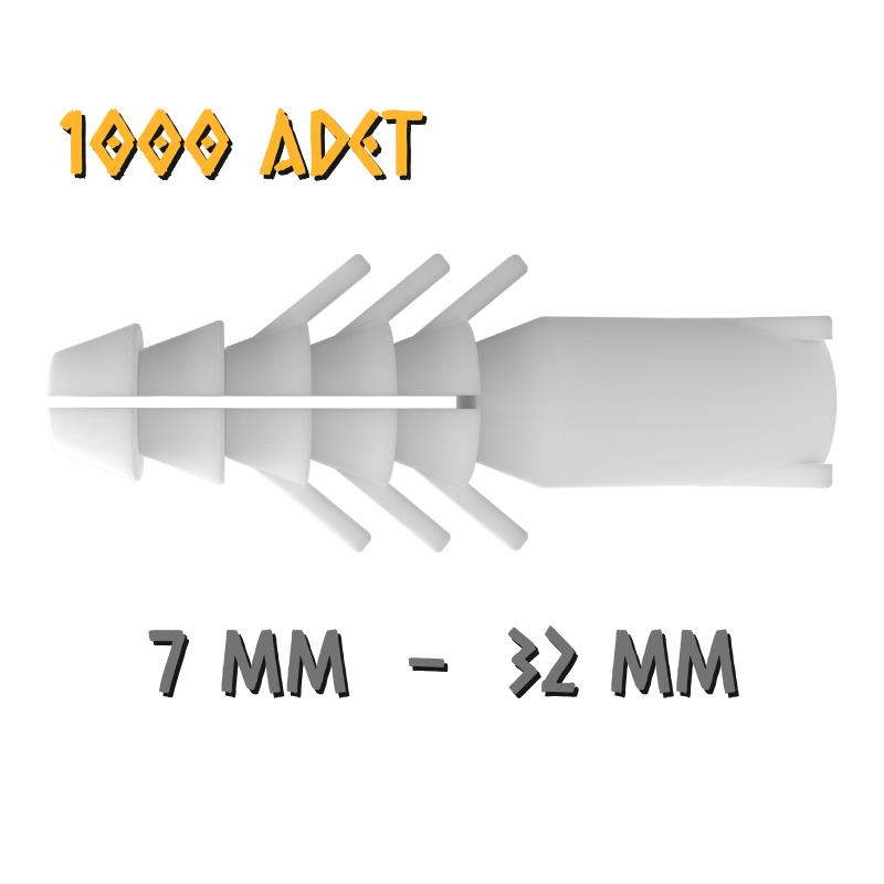 Made Standart Plastik Dübel - No: 7 - 1000 Adet