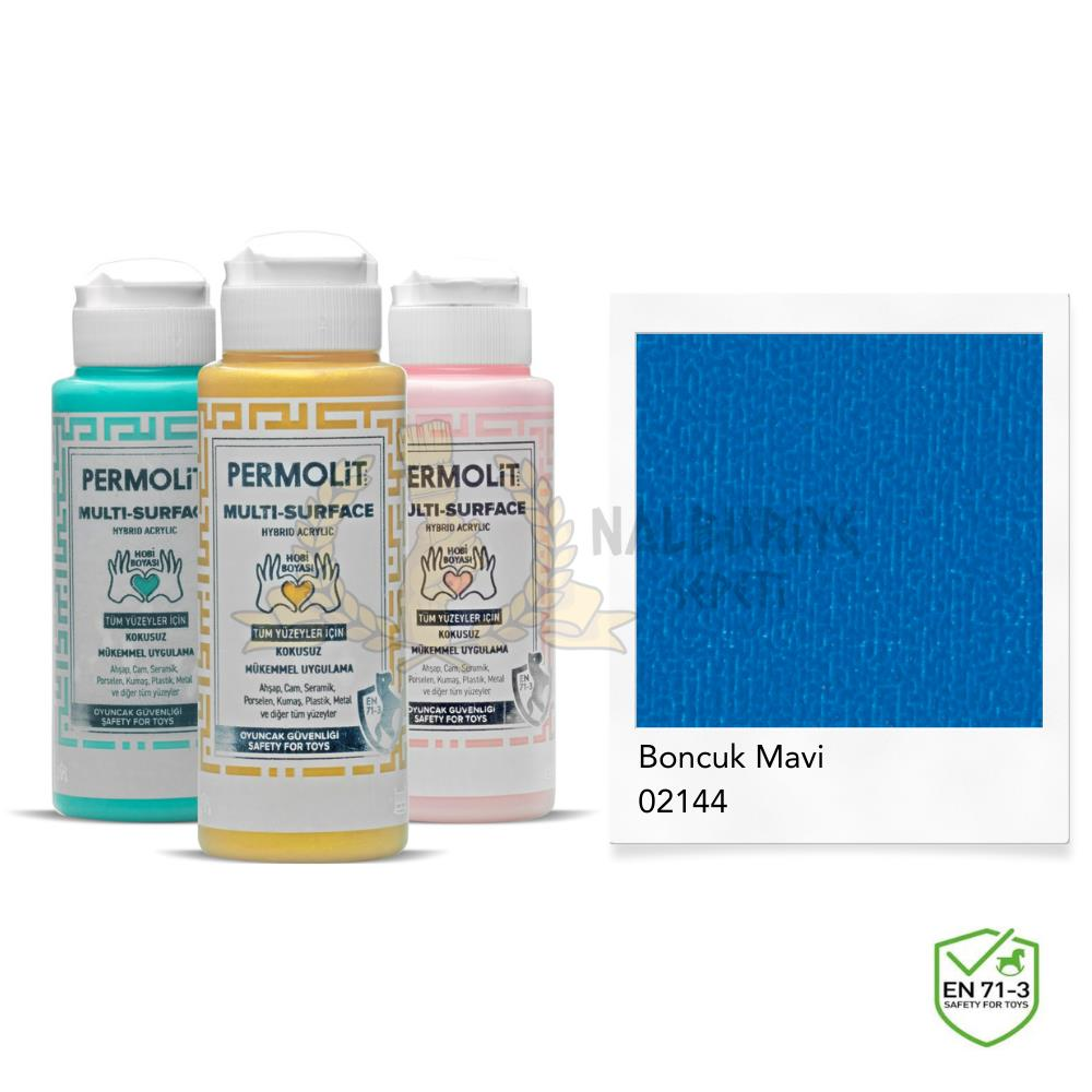 Permolit Multi Surface Akrilik Hobi Boyası BONCUK MAVİ 120 ml.