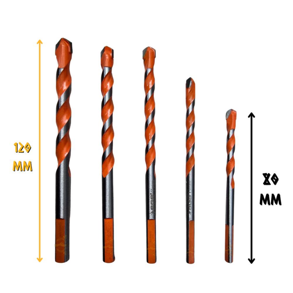 SGS Multi Matkap Ucu Seti - Ahşap-Tuğla-Metal-Fayans-Seramik - 5-6-7-8-10 mm. - 5 Parça