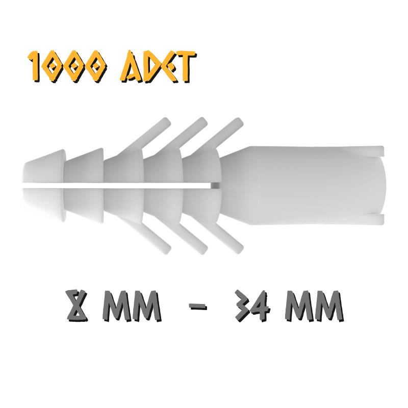 Made Standart Plastik Dübel - No: 8 - 1000 Adet