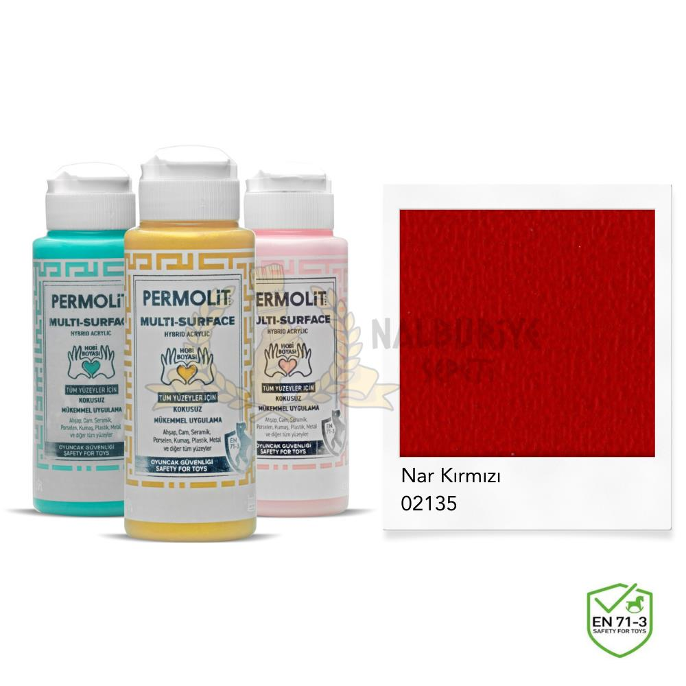Permolit Multi Surface Akrilik Hobi Boyası NAR KIRMIZI 120 ml.