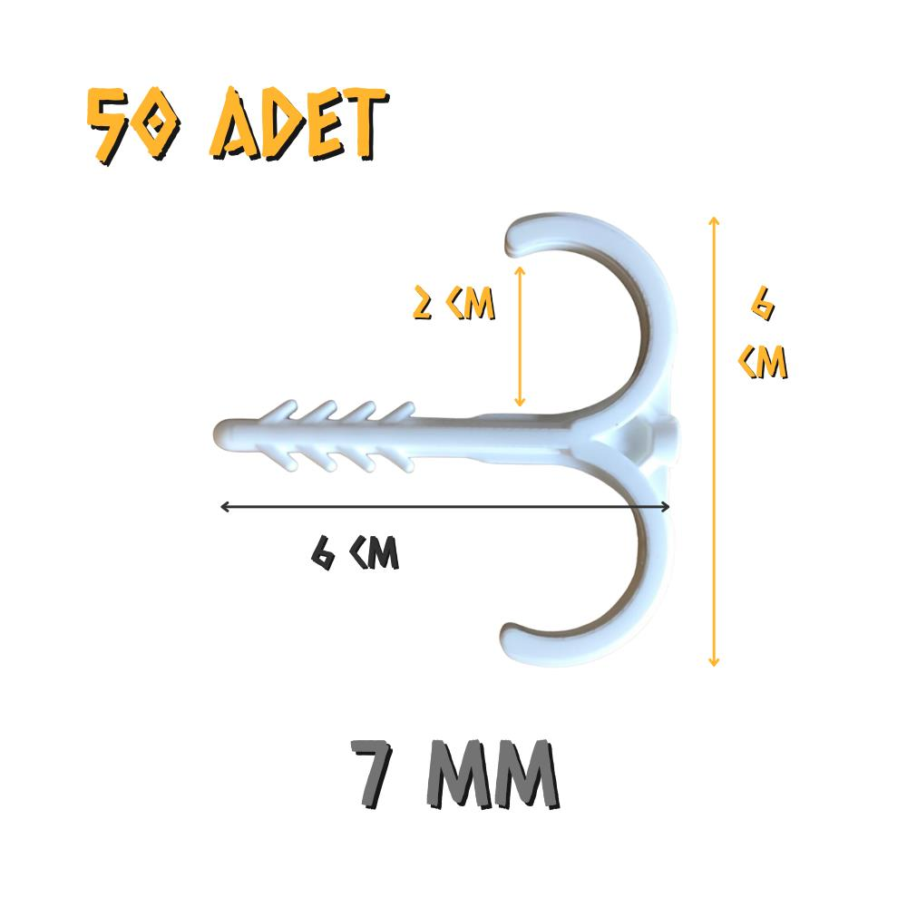 Made Çiftli Yere Tespit Dübeli Kılçık 7 mm. - 50 Adet