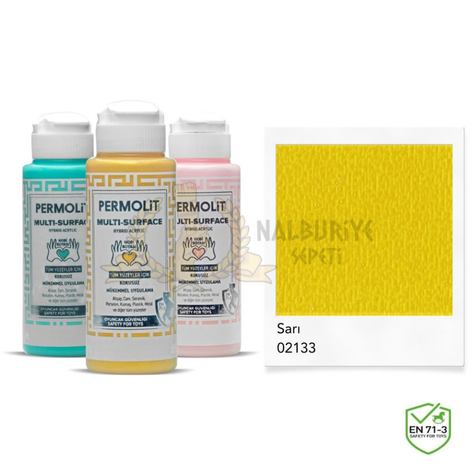 Permolit Multi Surface Akrilik Hobi Boyası SARI 120 ml.